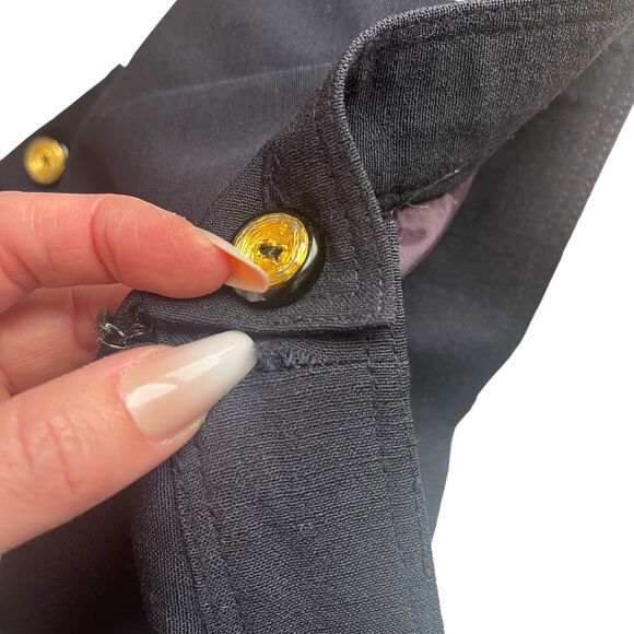 Gemma Kahng NY 4 Pencil Skirt Vintage Wool Blend Button Detail 90s VTG - Picture 8 of 12